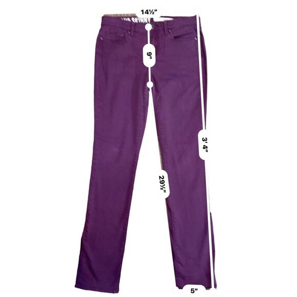 (5 for $25) DKNY Purple Soho Skinny Jeans size 2 - Picture 5 of 5